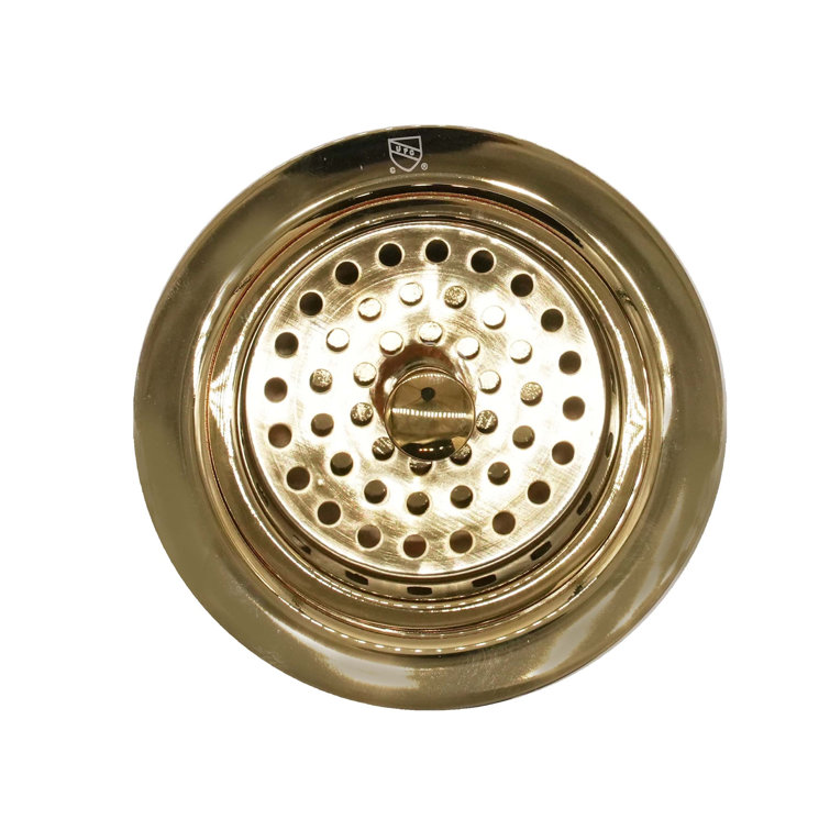 Polished Brass Kitchen Sink Basket Strainer with Stopper