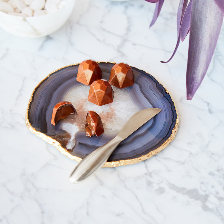 Organic-Shape Agate and Stainless Steel Spreader Knife Set