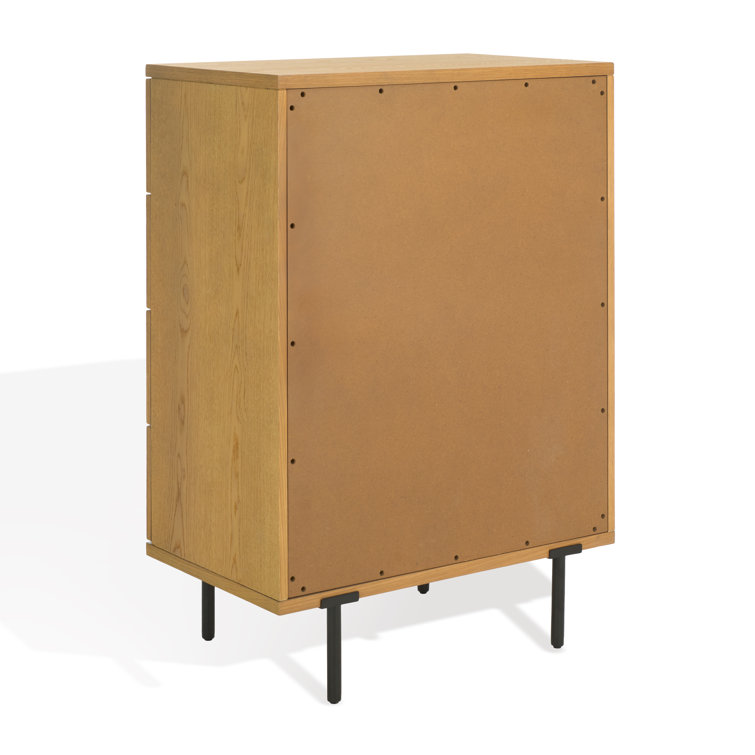 Artemi Rustic Wood 4-Drawer Dresser with Bronze Accents