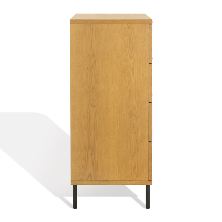 Artemi Rustic Wood 4-Drawer Dresser with Bronze Accents