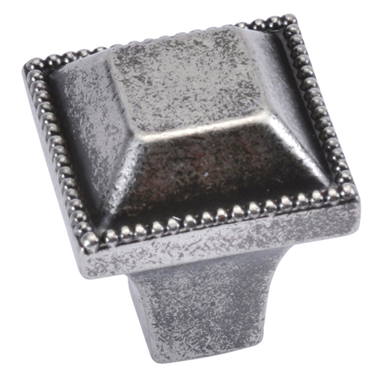 Altair 1-Inch Square Black Nickel Cabinet Knob