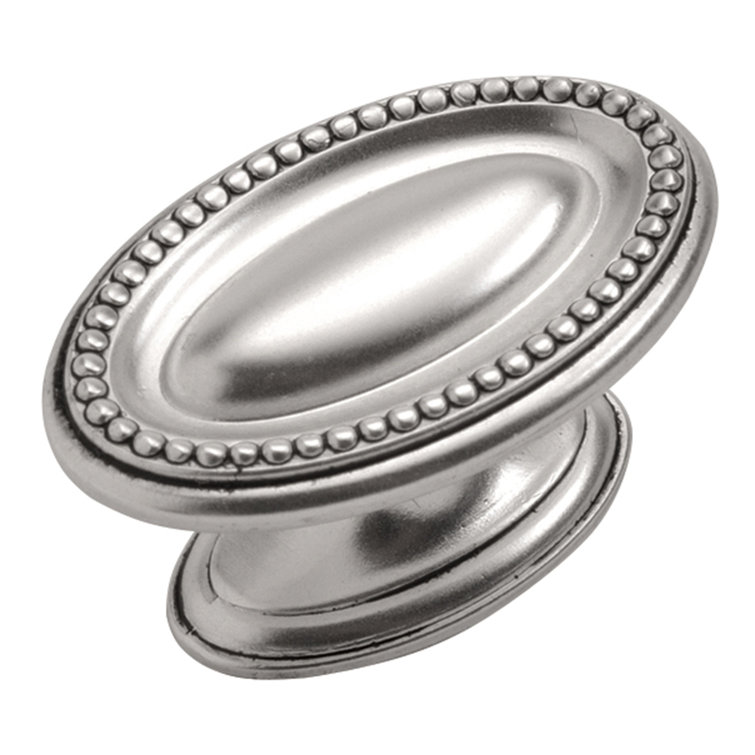 Altair 1 3/4" Satin Antique Silver Oval Cabinet Knob