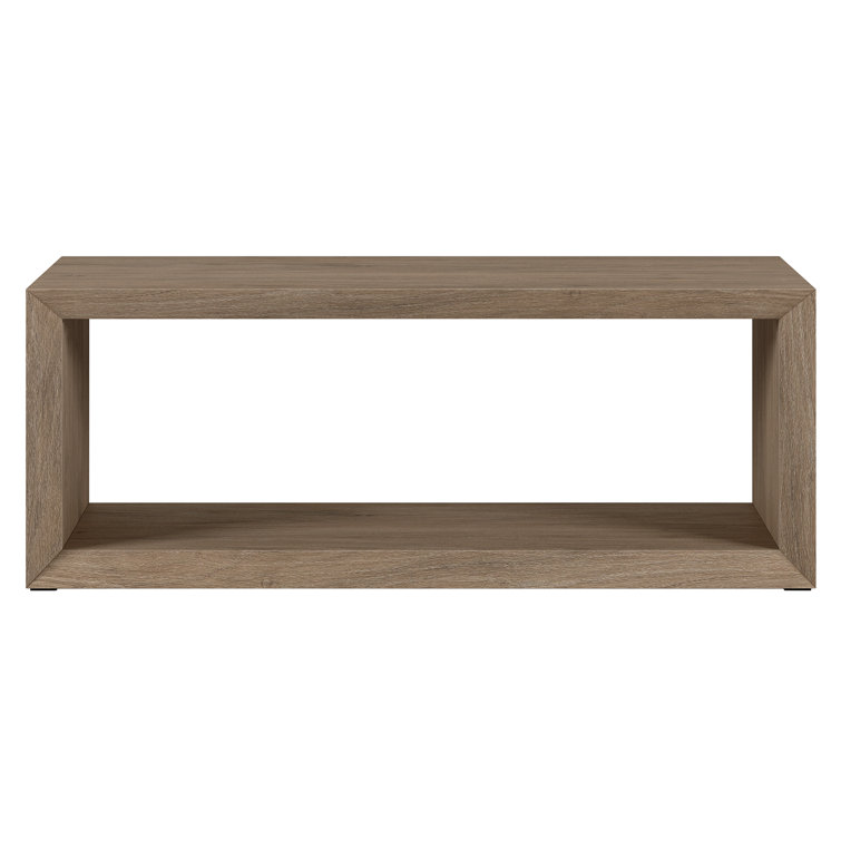 Vilja 48" Black MDF Rectangular Coffee Table with Shelf