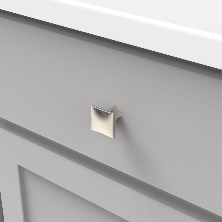 Polished Nickel Modern Square Cabinet Knobs 10-Pack