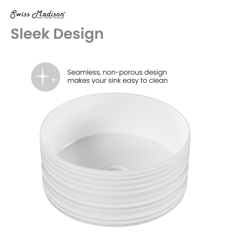 Adour 16'' White Ceramic Above-Counter Vessel Sink