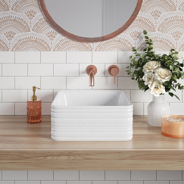 Adour 15'' White Ceramic Vessel Sink