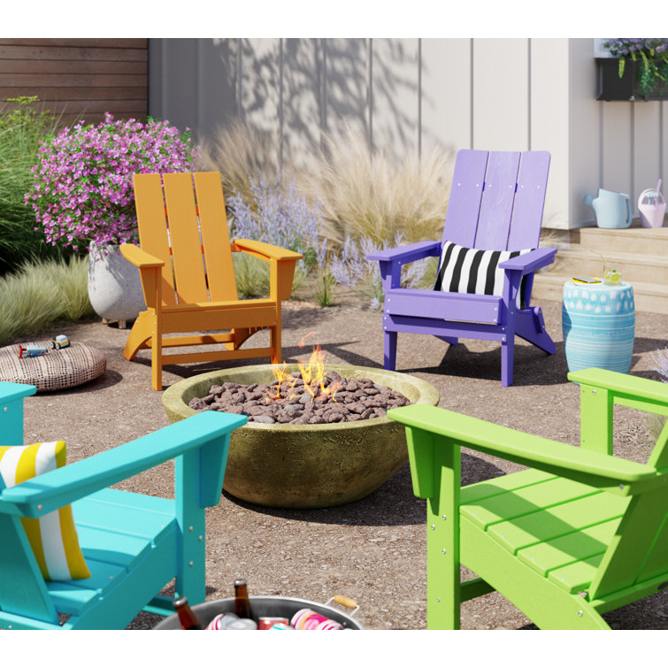 Aruba Blue High-Density Polyethylene Modern Adirondack Chair