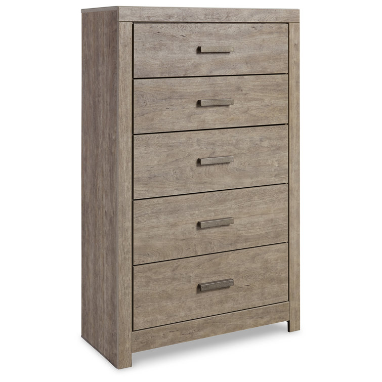 Ethereal Driftwood Grey 5-Drawer Weathered Chest