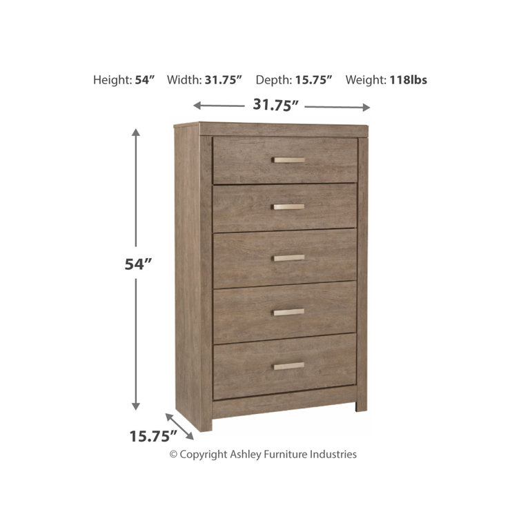 Ethereal Driftwood Grey 5-Drawer Weathered Chest