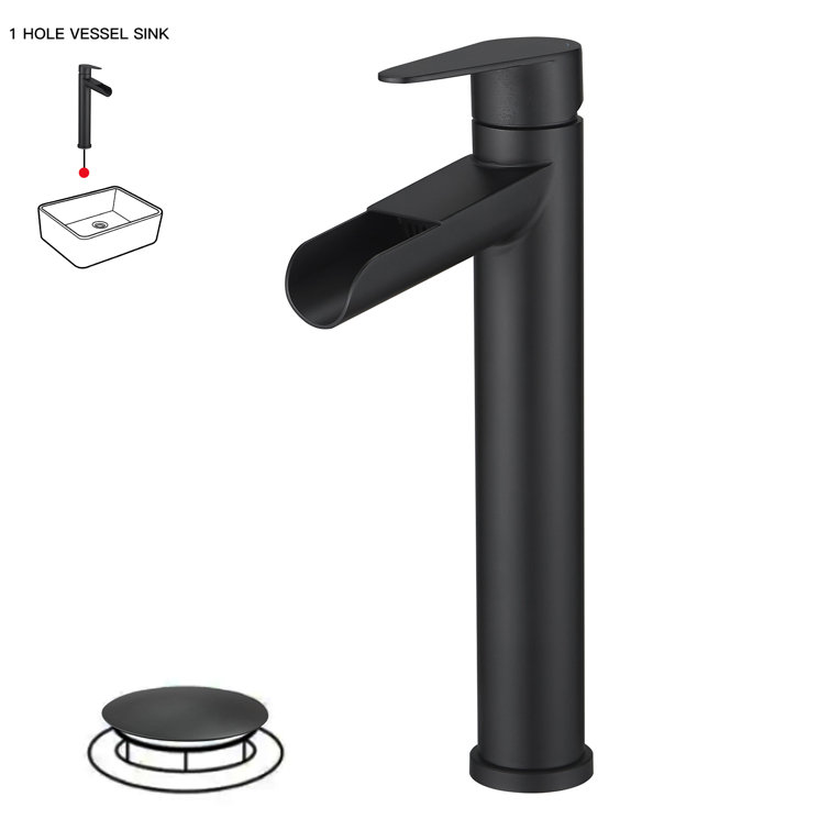 Matte Black Single Handle Vessel Sink Faucet