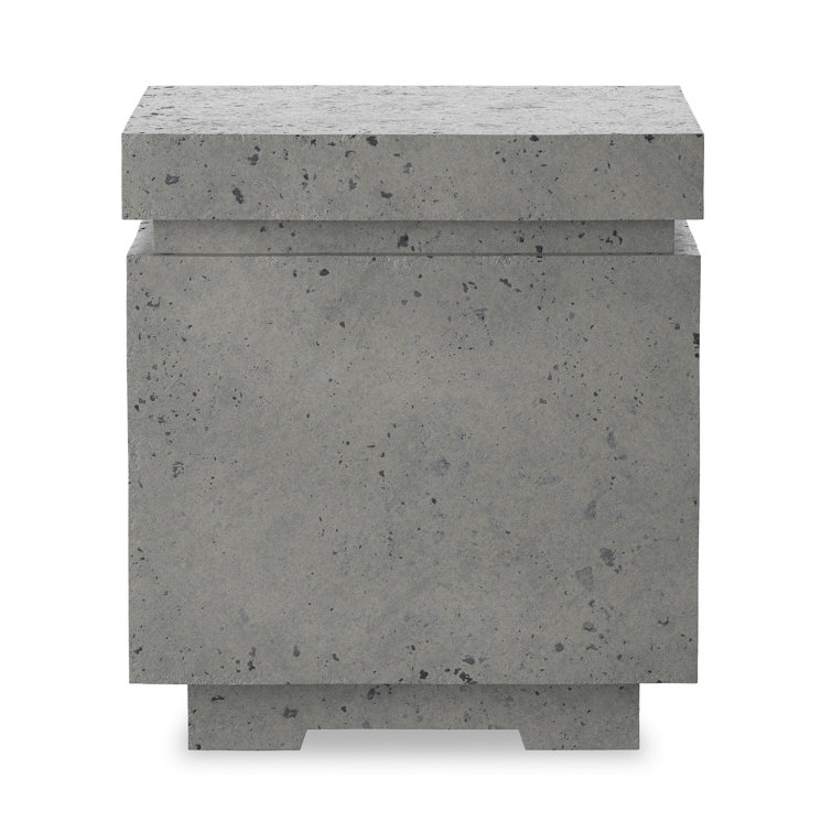 Pewter Concrete Square Outdoor Propane Fire Pit Table