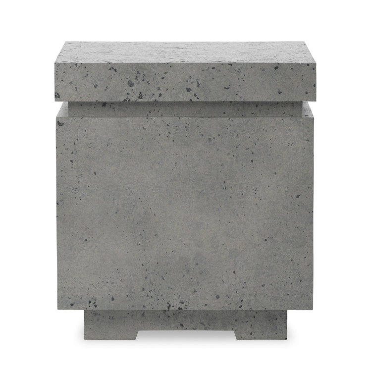 Pewter Concrete Square Outdoor Propane Fire Pit Table