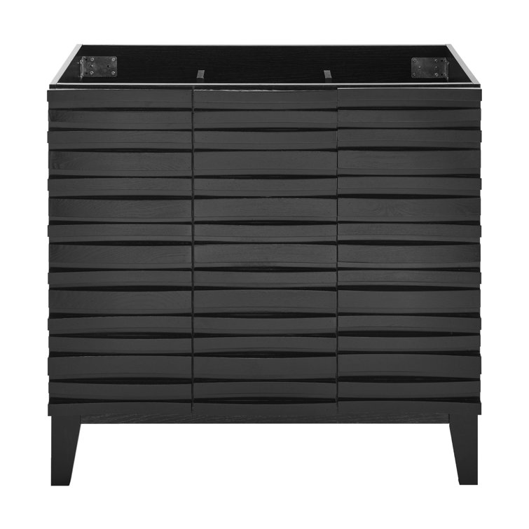 Cascade 36" Black Oak Freestanding Bathroom Vanity Cabinet