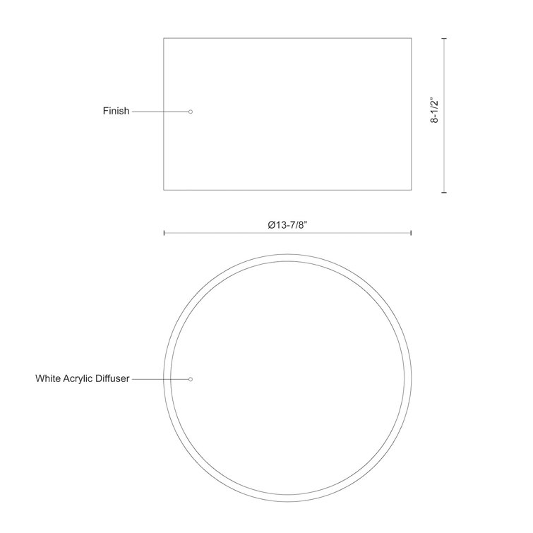 Matte Black and White Aluminum LED Drum Flush Mount
