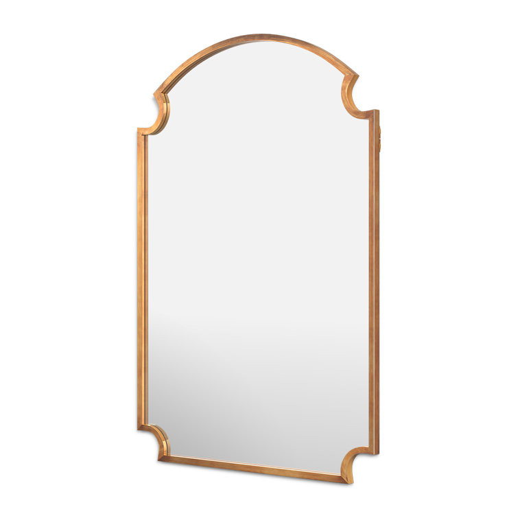 Luxurious Gold Leaf Rectangular Wood Wall Mirror