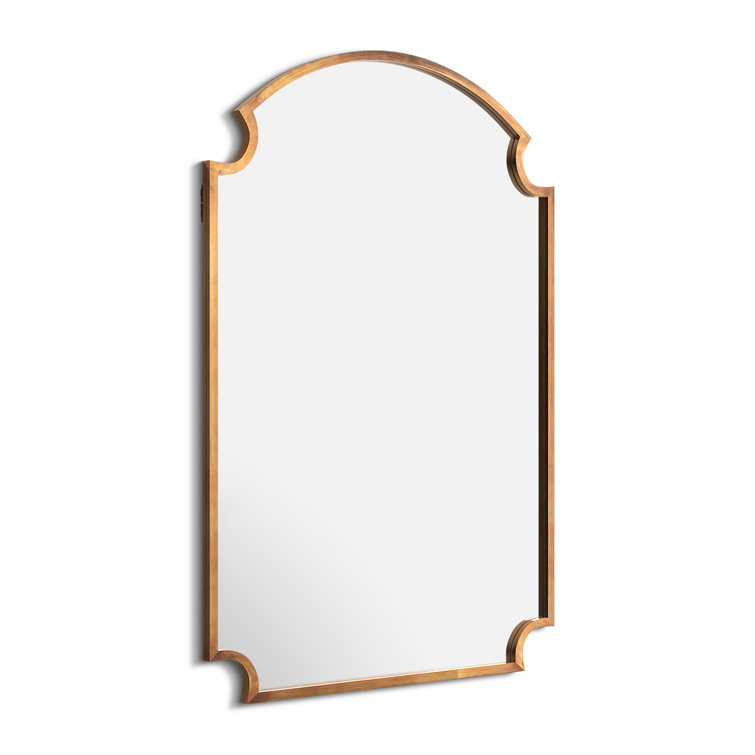 Luxurious Gold Leaf Rectangular Wood Wall Mirror