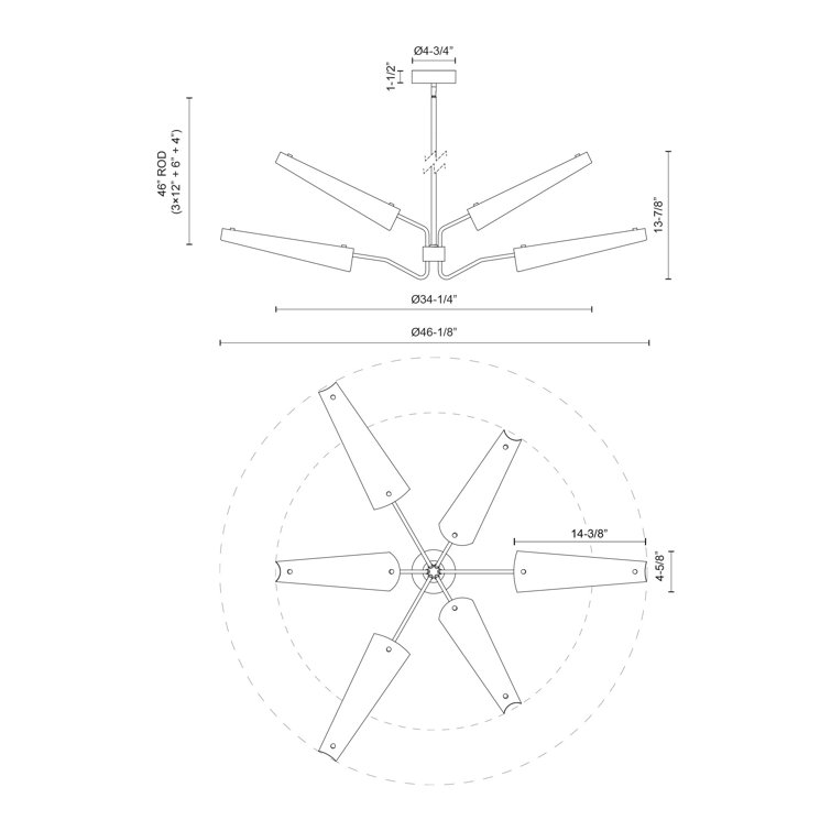Osorio 46" Brass and Matte White LED Chandelier