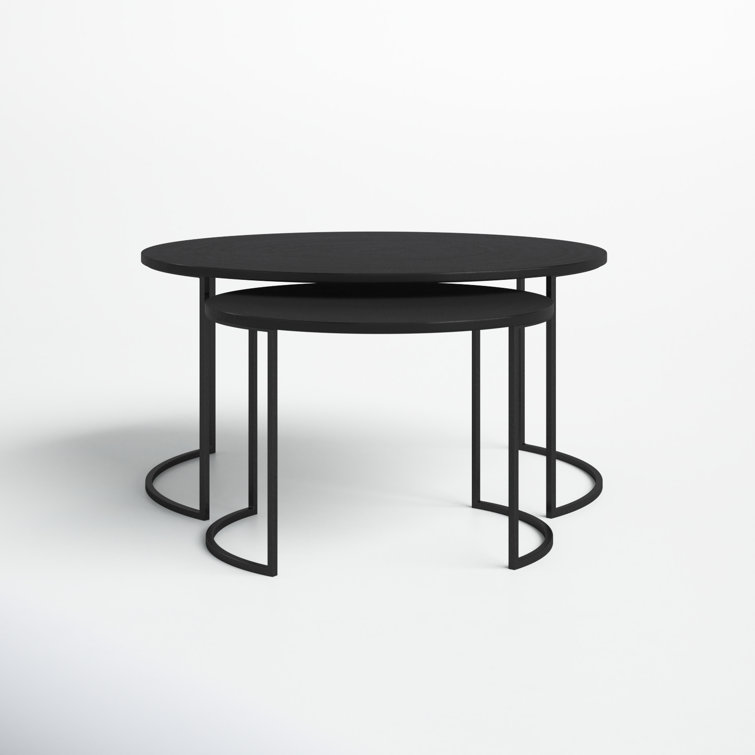 Barnette Black Metal Nesting Coffee Table Set