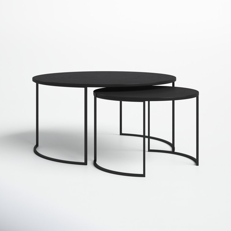 Barnette Black Metal Nesting Coffee Table Set