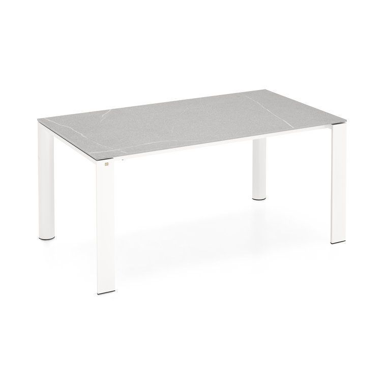 Optic White & Piasentina Grey Extending Ceramic Dining Table