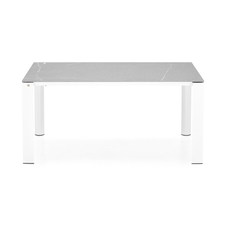Optic White & Piasentina Grey Extending Ceramic Dining Table