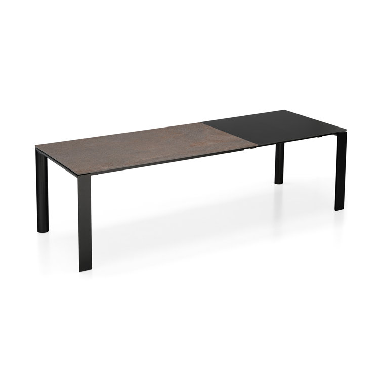 Dorian 6-10 Seater Extending Outdoor Dining Table in Porphyry Brown and White