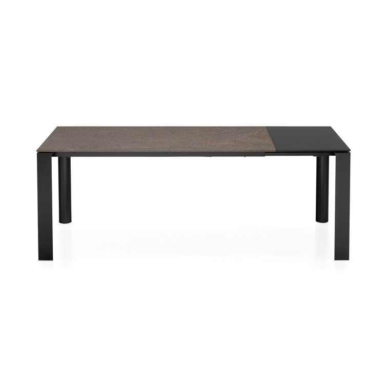 Dorian 6-10 Seater Extending Outdoor Dining Table in Porphyry Brown and White