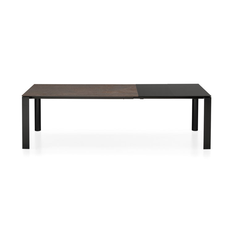 Dorian 6-10 Seater Extending Outdoor Dining Table in Porphyry Brown and White