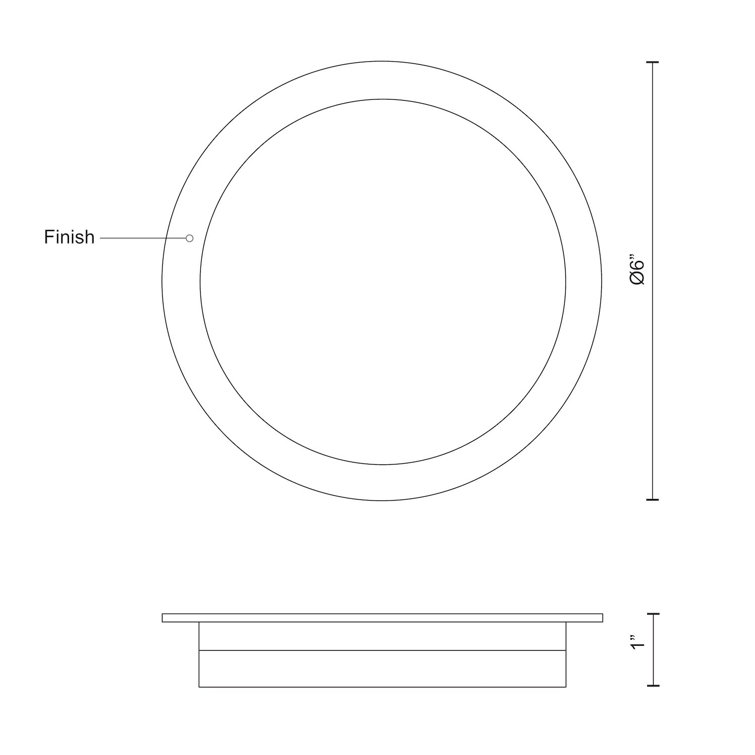 Stockton Slim White Aluminum LED Flush Mount for Indoor/Outdoor