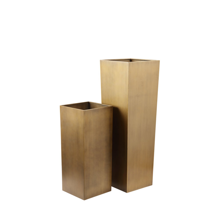 White Tapered Metal Pedestal Planter Stand
