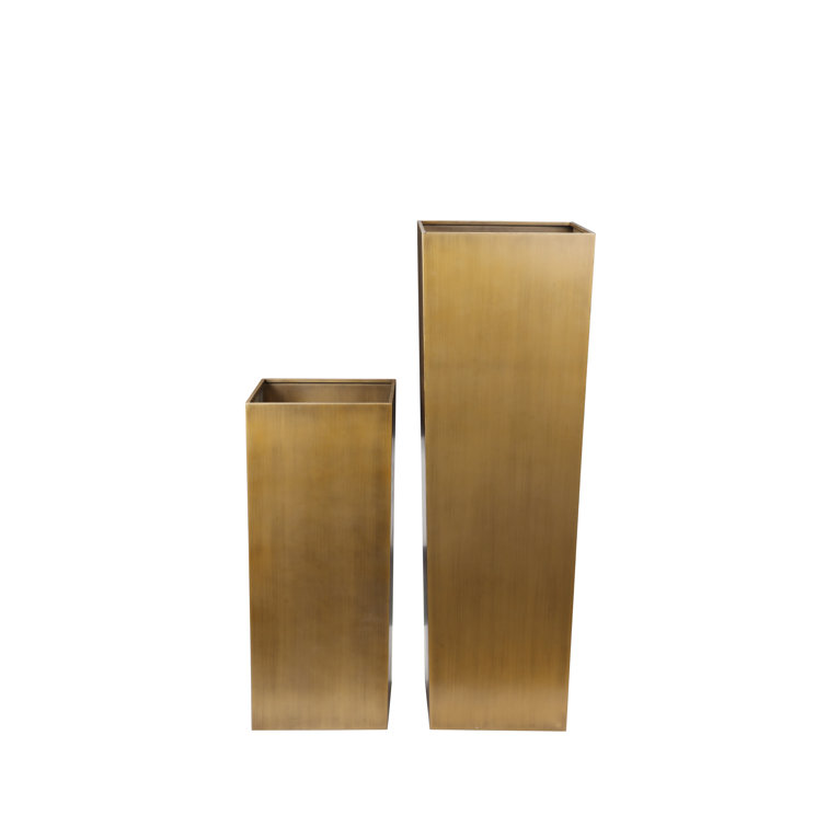 White Tapered Metal Pedestal Planter Stand