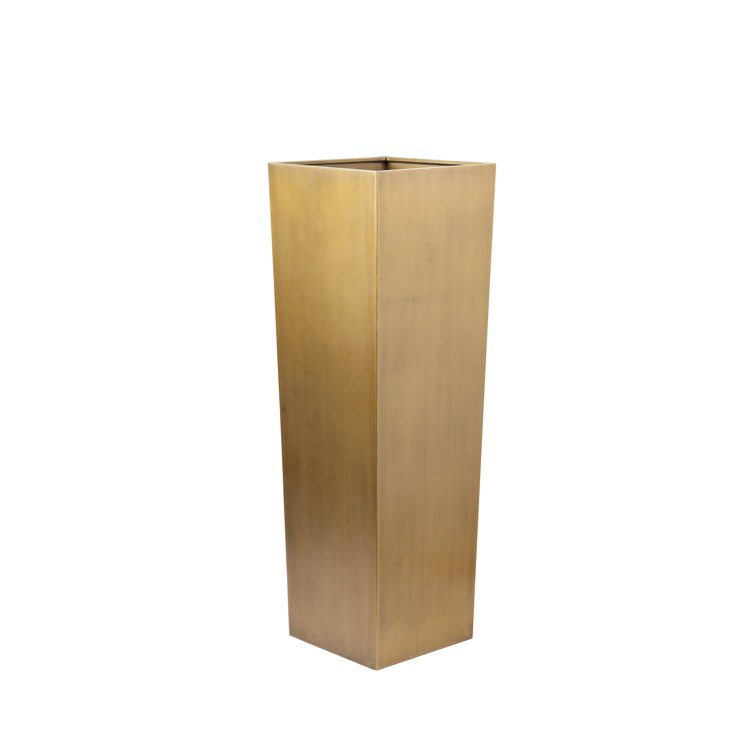 White Tapered Metal Pedestal Planter Stand