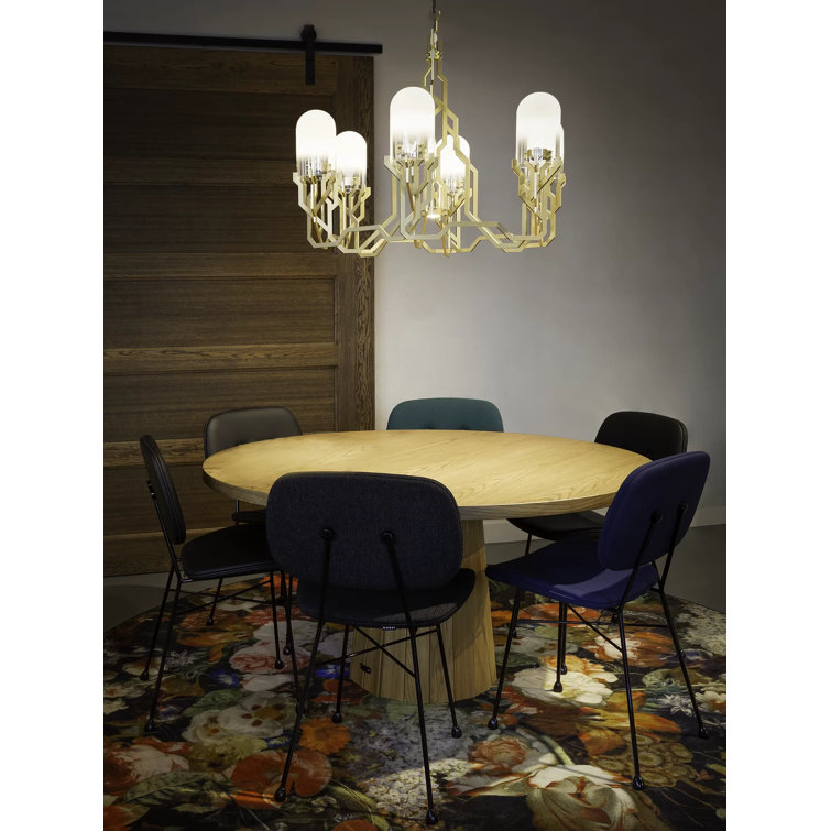 Brass Finish Modern Plant-Inspired Chandelier with 157.5-Inch Cable