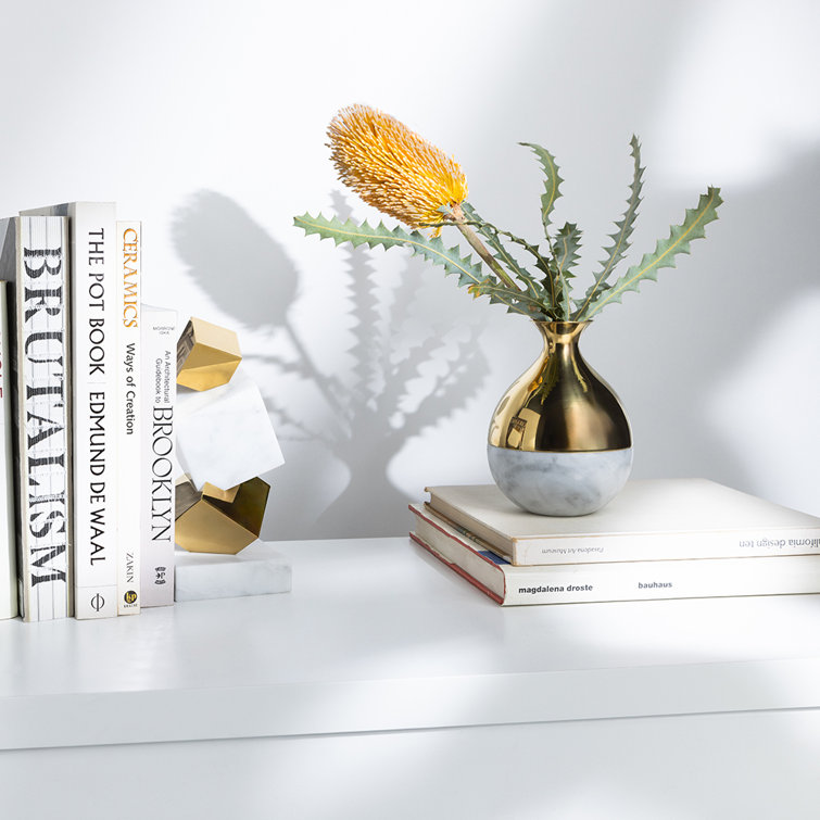 Gold and Marble Bud Shaped Table Vase