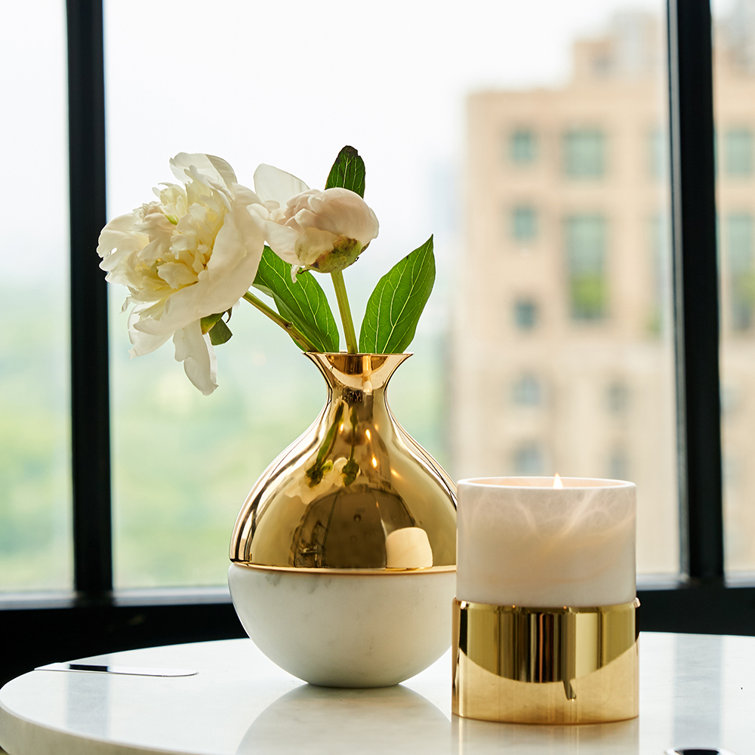 Gold and Marble Bud Shaped Table Vase