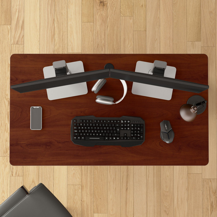 Hansen Cherry and Galaxy Executive Desk with Keyboard Tray
