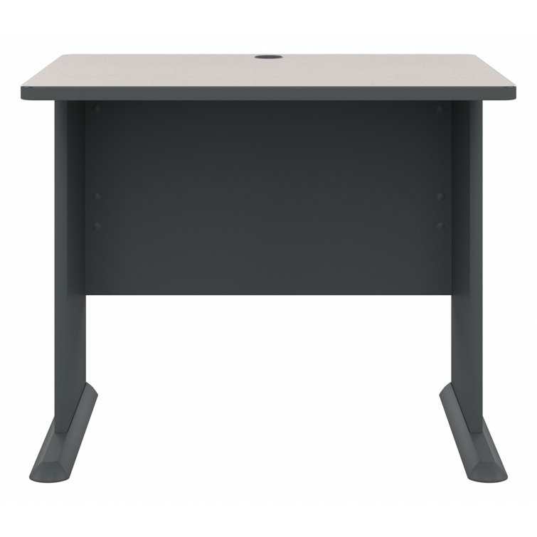 Slate and White Compact Office Desk with Drawer and Filing Cabinet