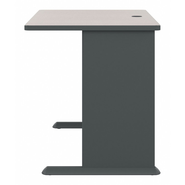 Slate Executive Office Desk with Drawer and Filing Cabinet, 48"W