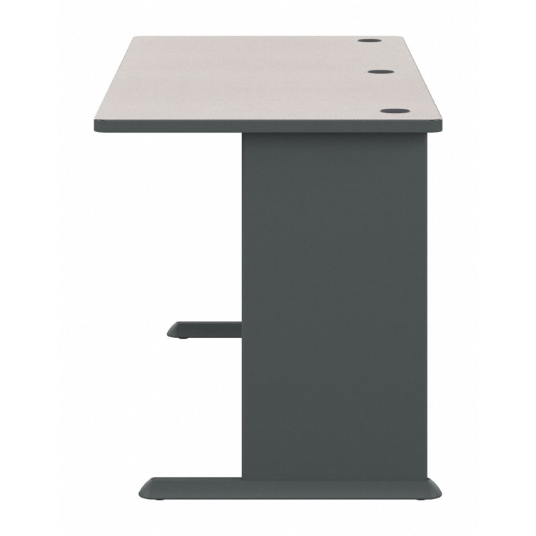 Slate and White Spectrum Contemporary Executive Office Desk with Drawers