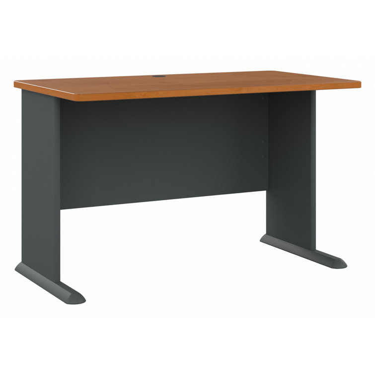 Slate Executive 48" Desk with Filing Cabinet and Keyboard Tray