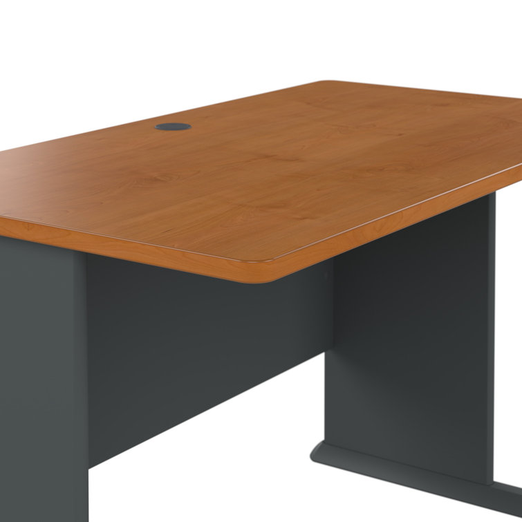 Slate Executive 48" Desk with Filing Cabinet and Keyboard Tray