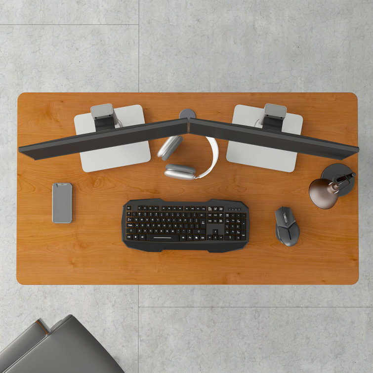 Slate Executive 48" Desk with Filing Cabinet and Keyboard Tray