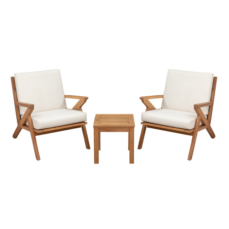 Oslo Midcentury-Modern Scandinavian Cream Cushioned Wooden Chair