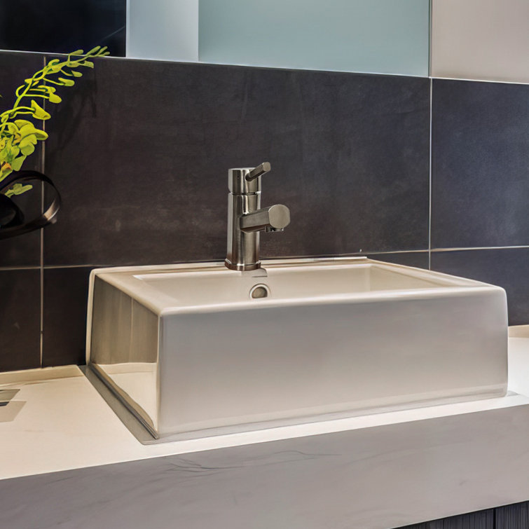 Waterhaus 6.25" Brushed Stainless Steel Single Lever Bathroom Faucet