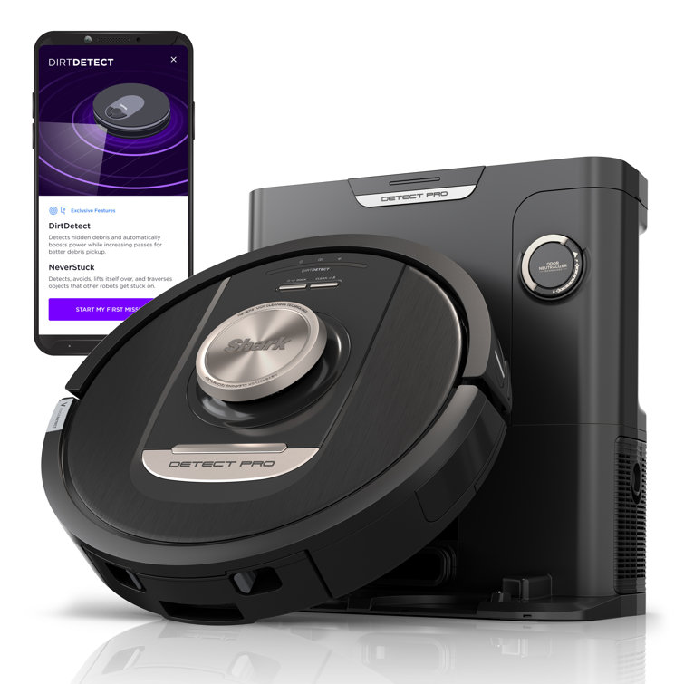 Black Cordless Bagless Robot Vacuum with HEPA Filter for Pets