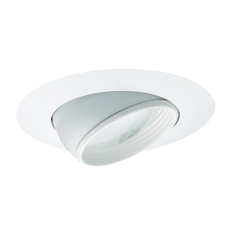 6-Inch White Adjustable Recessed Eyeball Trim with Baffle