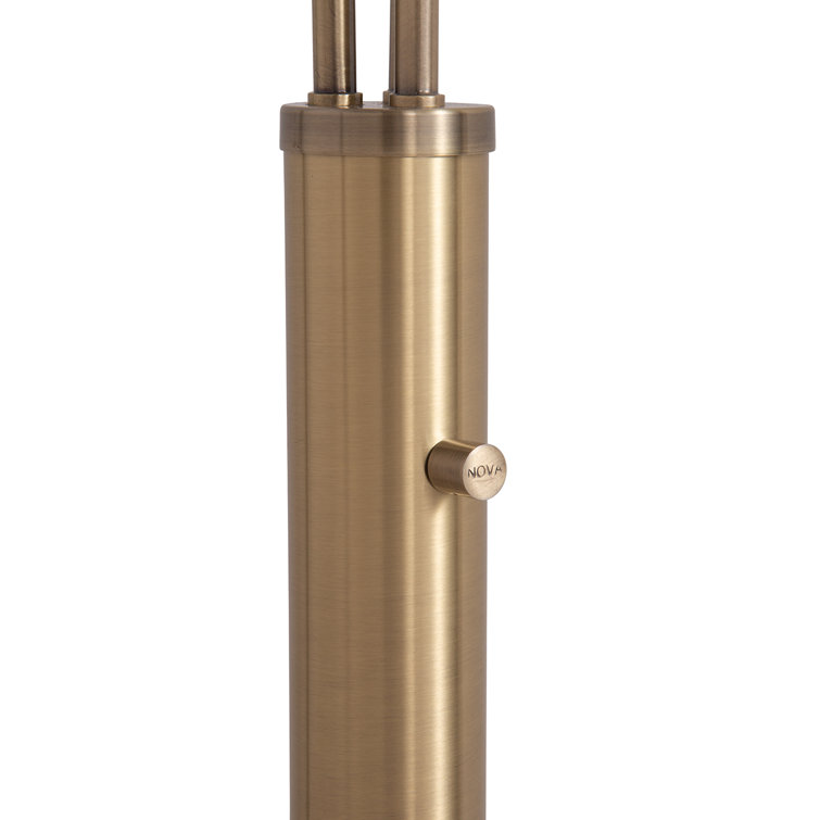 Santa Clara 85" Black Weathered Brass Walnut Arc Floor Lamp