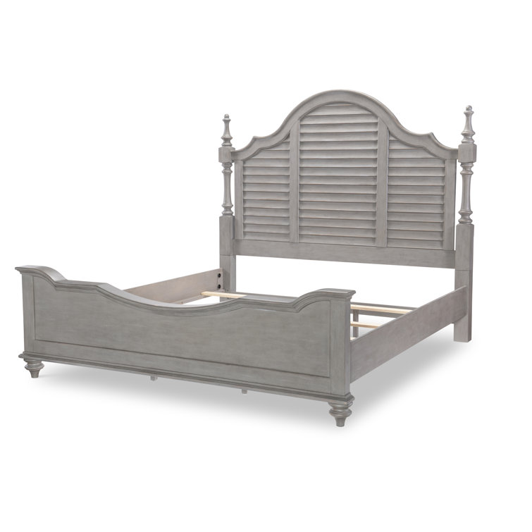 King Gray and Brown Wood Poster Bed