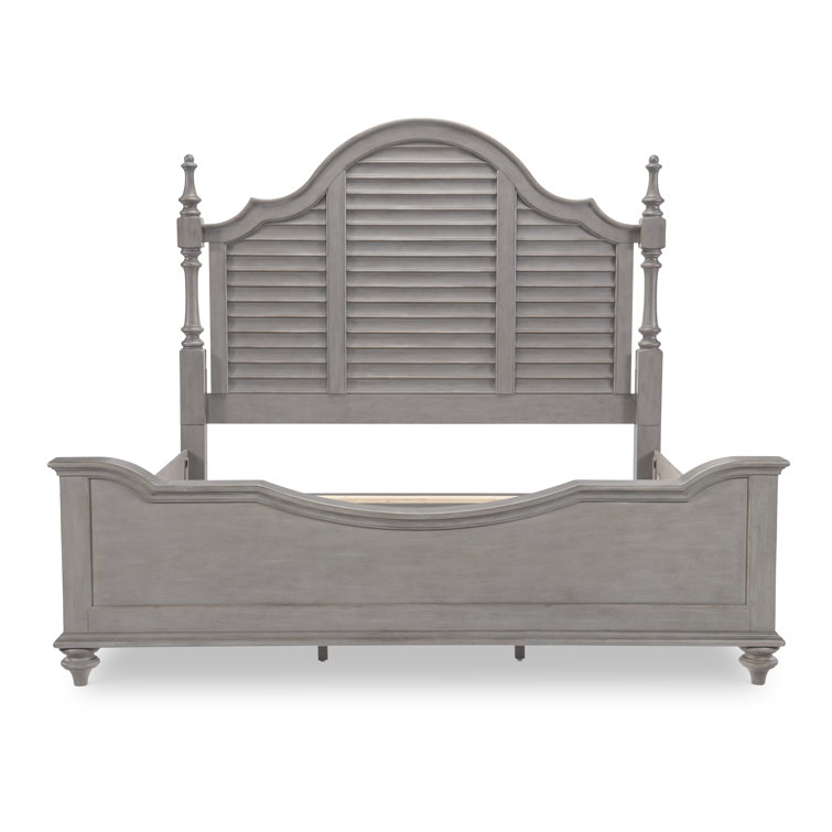 King Gray and Brown Wood Poster Bed