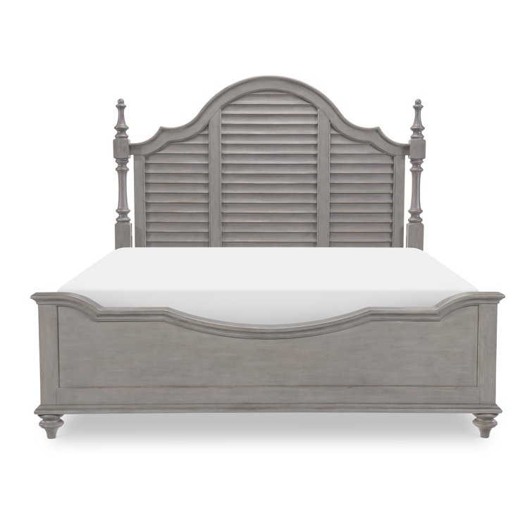 King Gray and Brown Wood Poster Bed